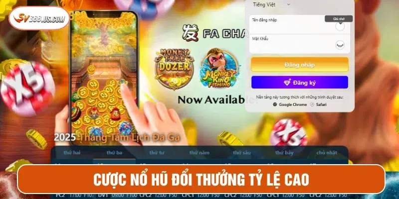 Sảnh nổ hũ SV388 với nhiều tựa game hấp dẫn